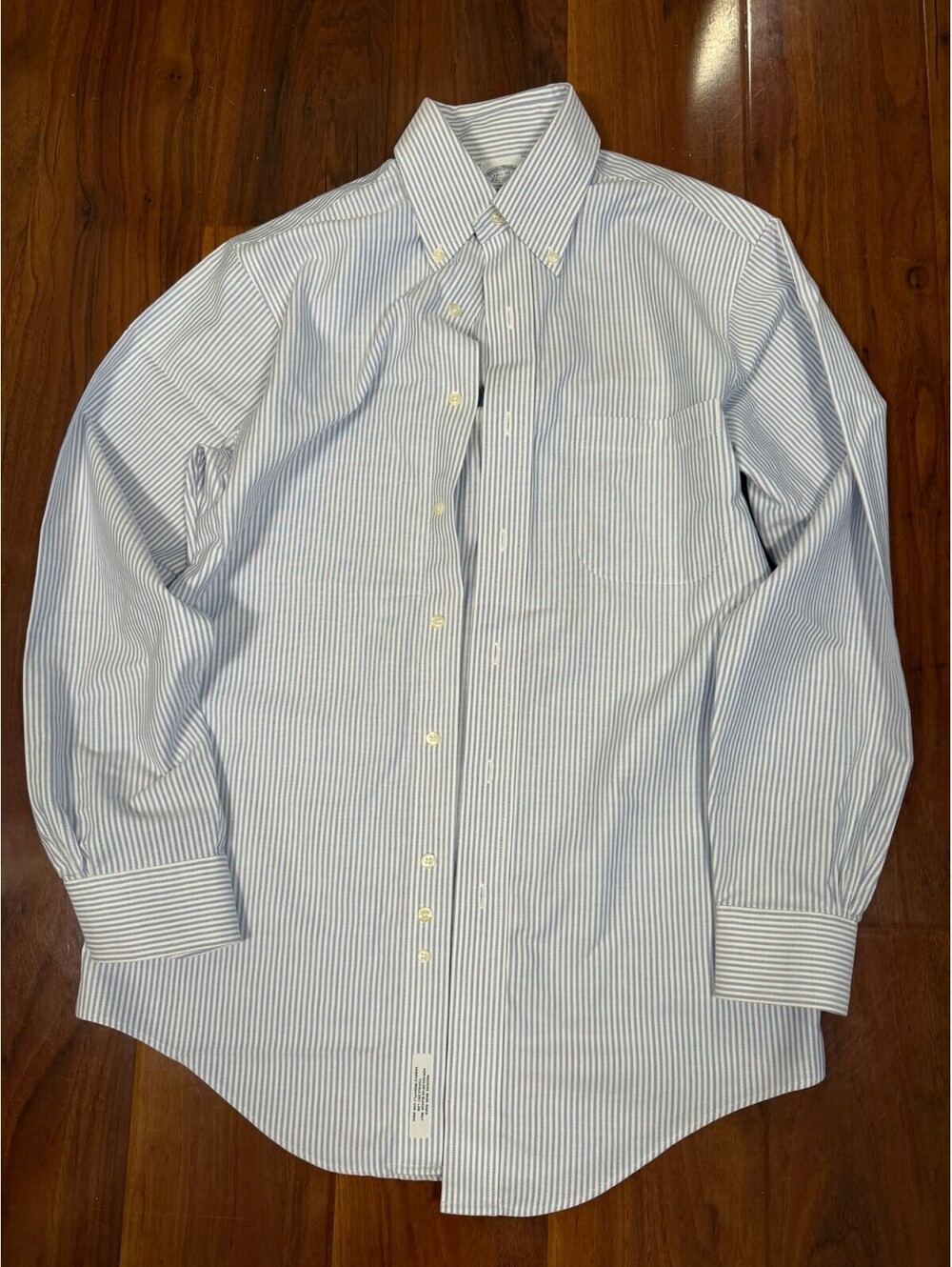 Brooks Brothers 14.5-32 The Original Polo Men Dress 1818 Shirt Blue Stripe SZ XS